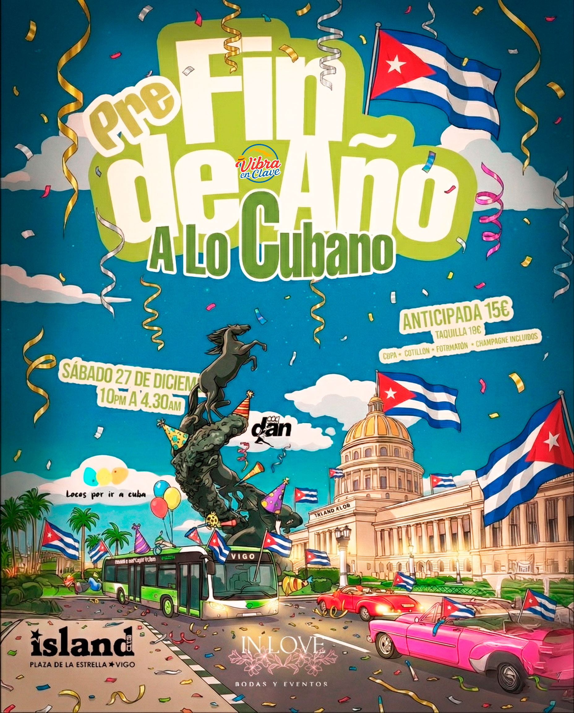 Cartel Fiesta Pre Fin de Año