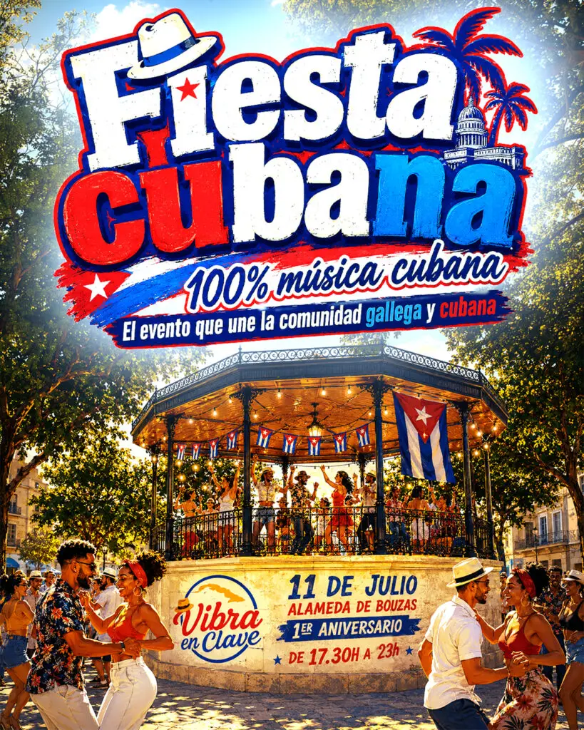 Fiesta Cubana en Bouzas - 1er Aniversario Vibra en Clave, 11 de julio, Alameda de Bouzas